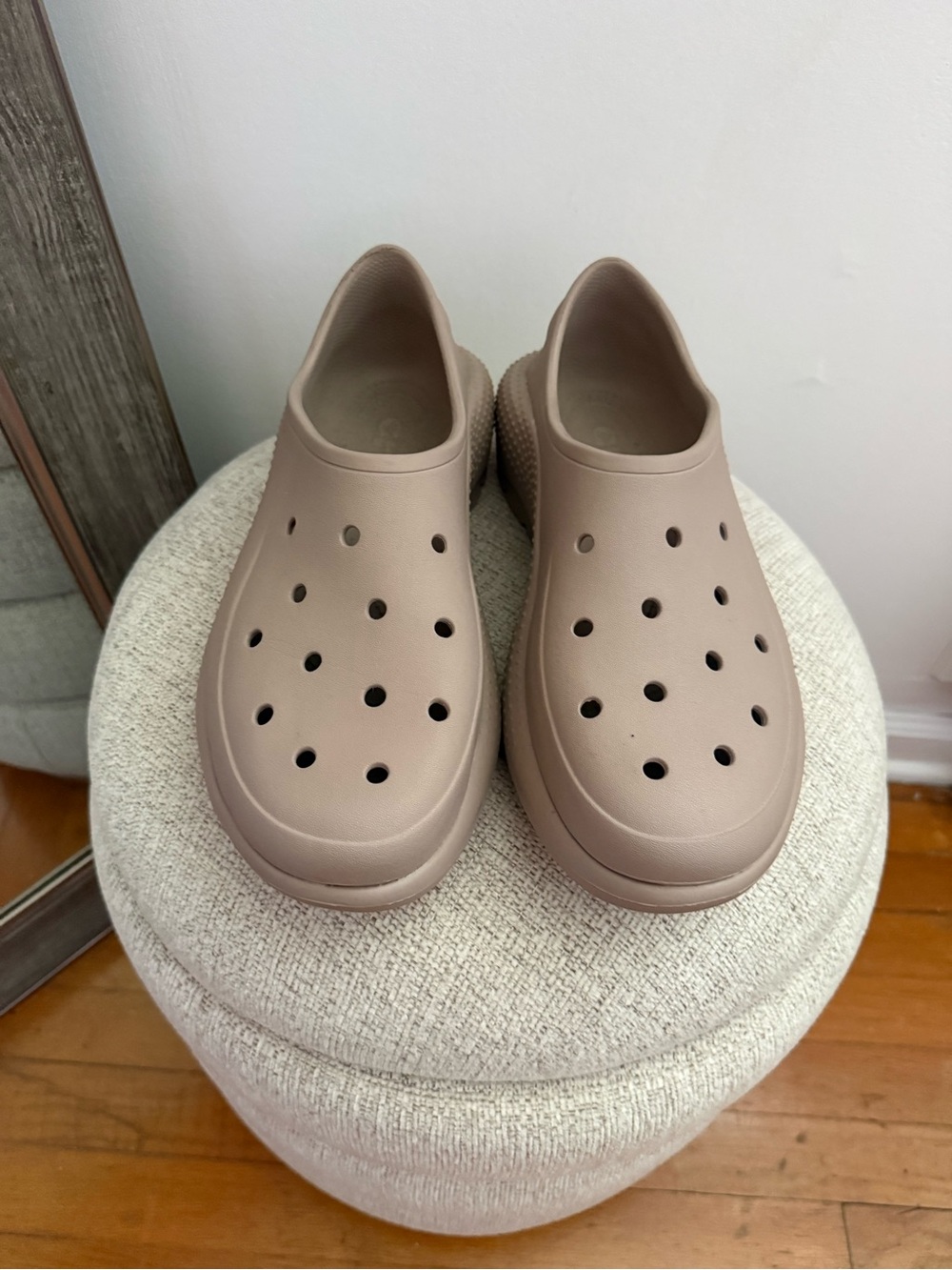Beige Slip-On Clog crocs Shoes - M9 W11